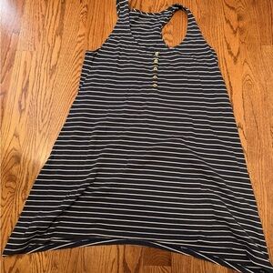 Lilly Pulitzer Navy and White Asymmetrical Striped Dress